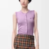 Vest in cashmere and silk Lilac Vest in cashmere and silk Lilac