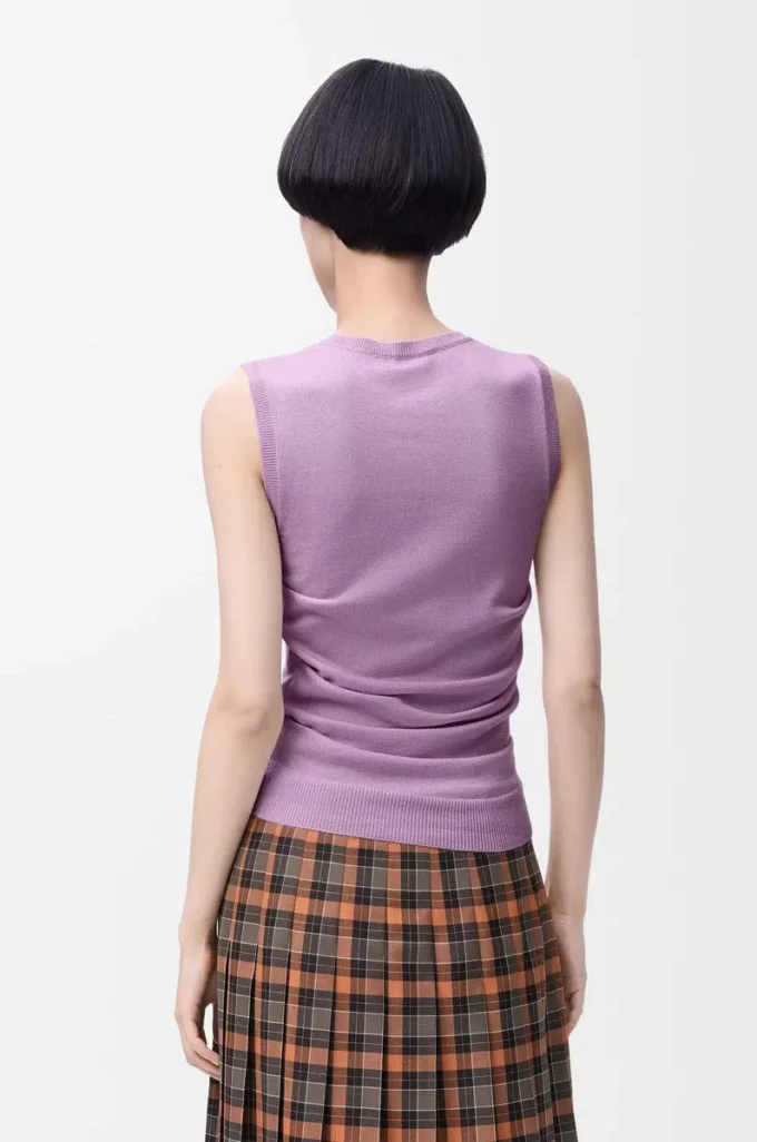 Vest in cashmere and silk Lilac Vest in cashmere and silk Lilac