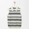 Vest in cotton jacquard Black/White Vest in cotton jacquard Black/White
