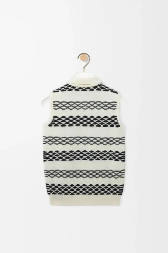 Vest in cotton jacquard Black/White