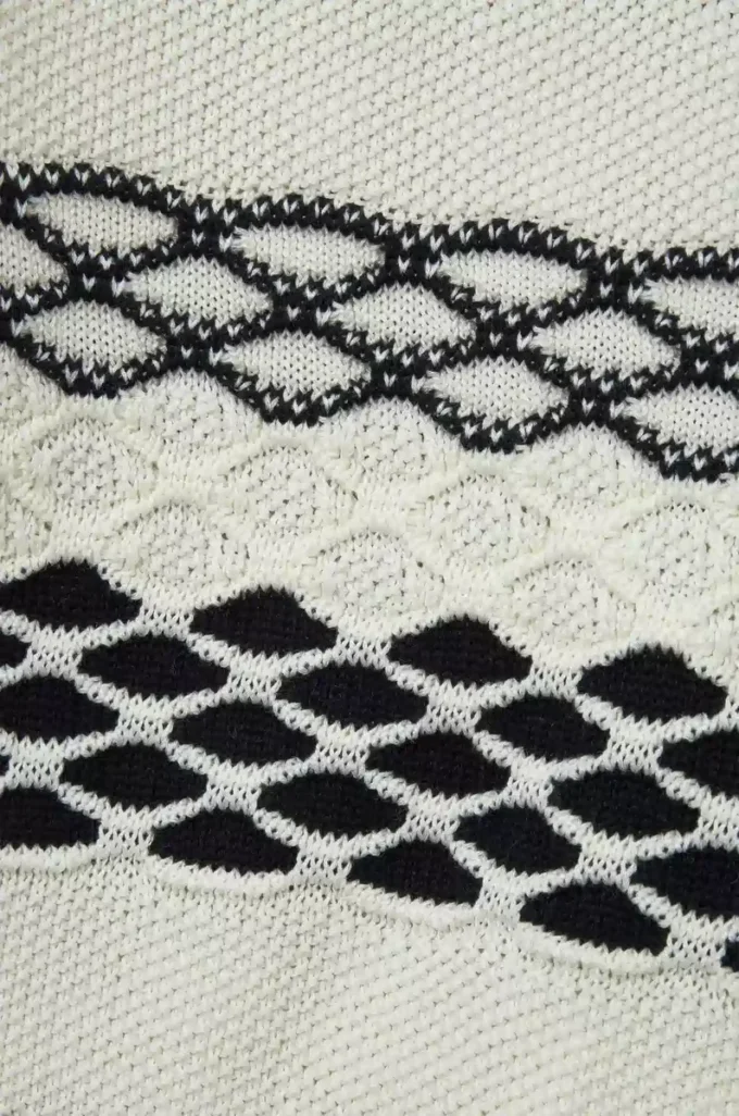 Vest in cotton jacquard Black/White Vest in cotton jacquard Black/White