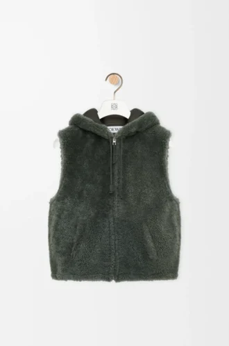 Vest in shearling Khaki Green
