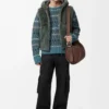 Vest in shearling Khaki Green