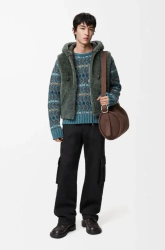 Vest in shearling Khaki Green
