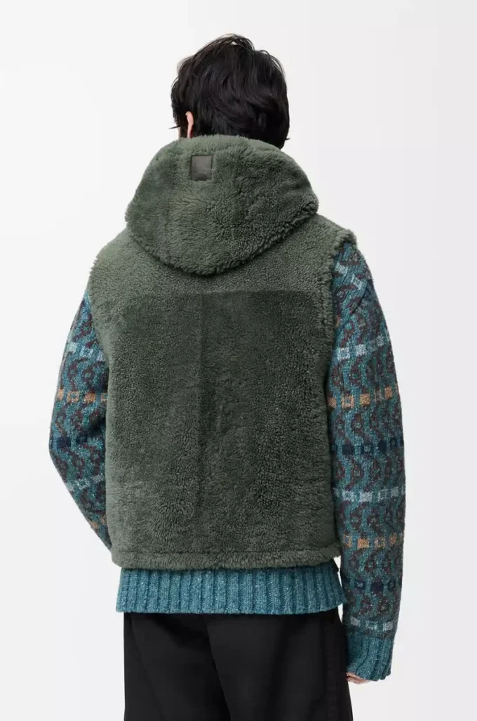 Vest in shearling Khaki Green