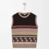 Vest in wool and cashmere Beige/Multicolor