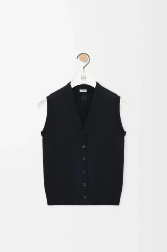 Vest in wool Black