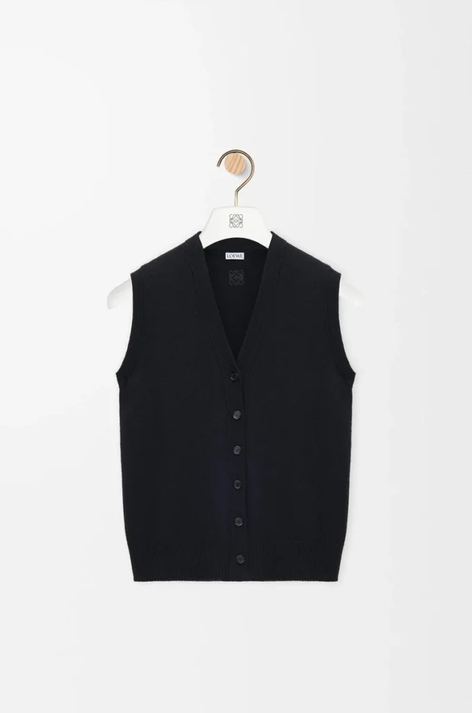 Vest in wool Black Vest in wool Black