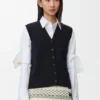 Vest in wool Black Vest in wool Black