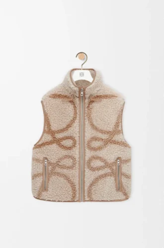 Vest in wool blend Beige/Khaki Green