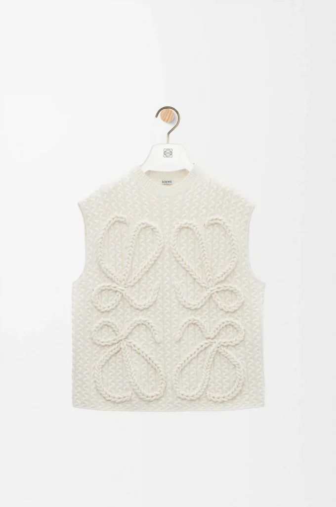 Vest in wool White Vest in wool White