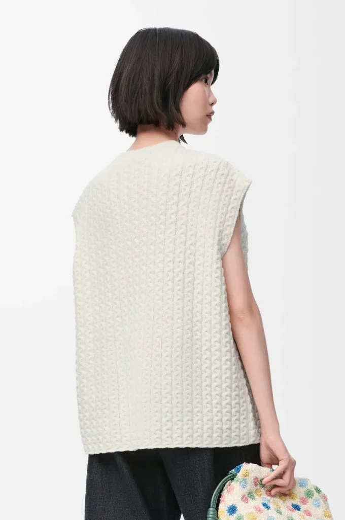 Vest in wool White Vest in wool White