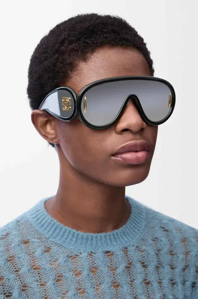 Wave mask sunglasses Black