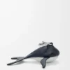 Whale charm in classic calfskin Midnight Blue/White Whale charm in classic calfskin Midnight Blue/White