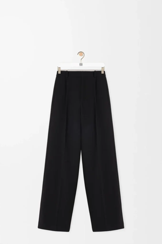 Wide leg trousers in wool Black Wide leg trousers in wool Black