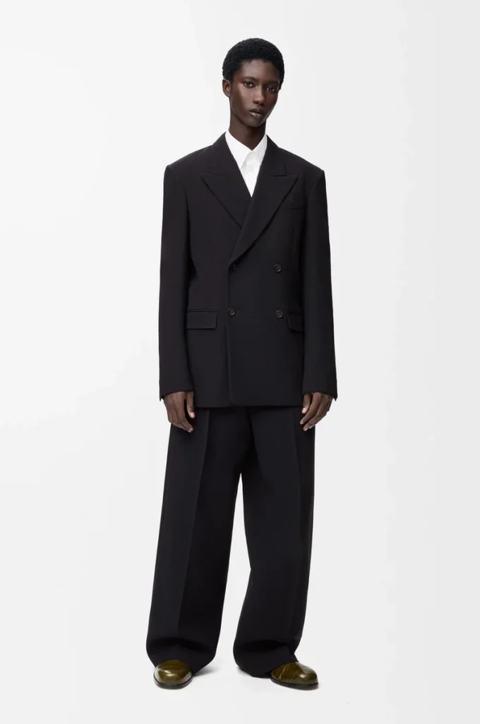 Wide leg trousers in wool Black Wide leg trousers in wool Black
