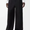 Wide leg trousers in wool Black Wide leg trousers in wool Black