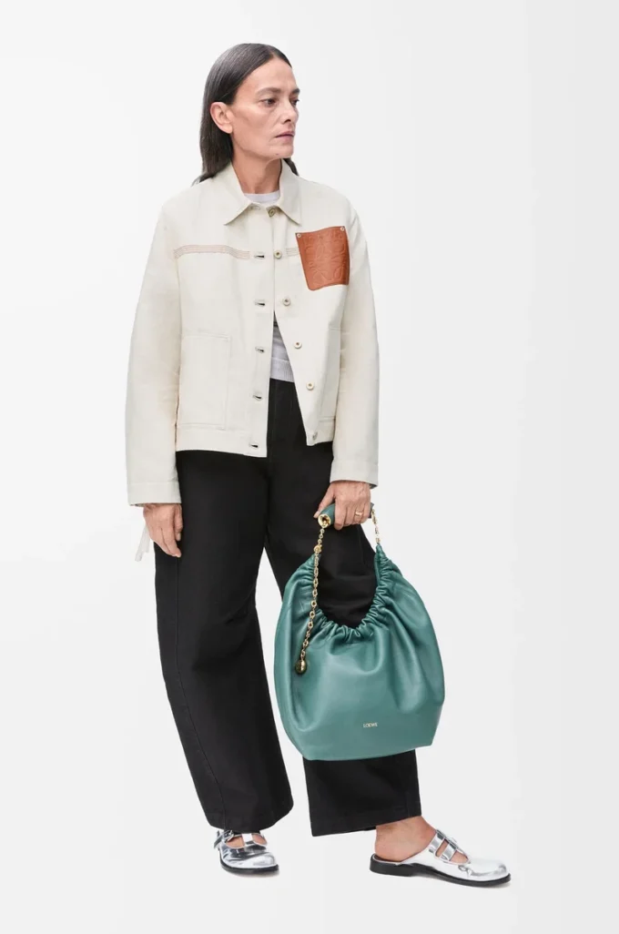 Workwear jacket in cotton and linen Ecru Workwear jacket in cotton and linen Ecru