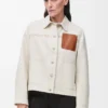 Workwear jacket in cotton and linen Ecru Workwear jacket in cotton and linen Ecru