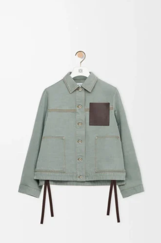 Workwear jacket in denim Khaki Green