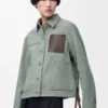 Workwear jacket in denim Khaki Green Workwear jacket in denim Khaki Green