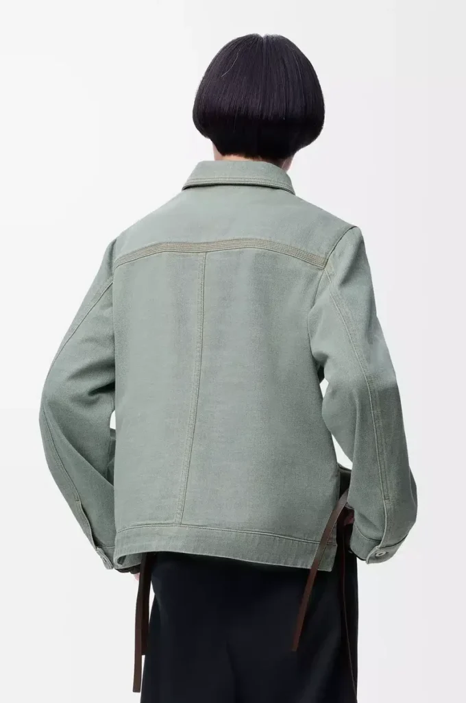 Workwear jacket in denim Khaki Green Workwear jacket in denim Khaki Green