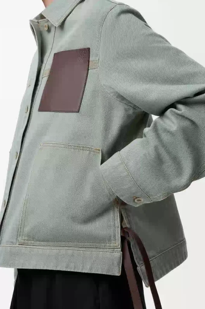 Workwear jacket in denim Khaki Green Workwear jacket in denim Khaki Green