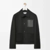 Workwear jacket in wool and cashmere Black