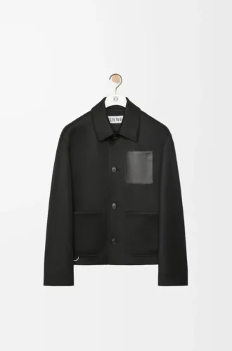 Workwear jacket in wool and cashmere Black