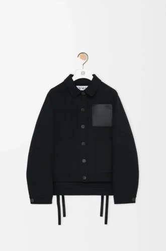 Workwear jacket in wool and cashmere Black