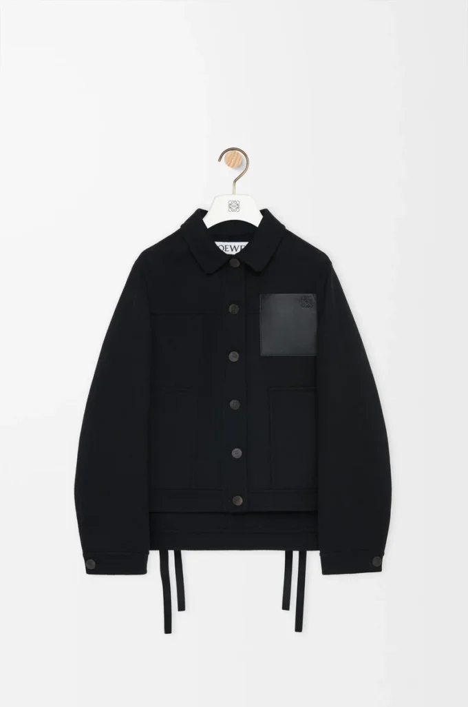 Workwear jacket in wool and cashmere Black Workwear jacket in wool and cashmere Black