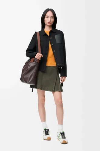 Workwear jacket in wool and cashmere Black