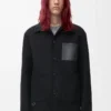 Workwear jacket in wool and cashmere Black