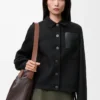 Workwear jacket in wool and cashmere Black Workwear jacket in wool and cashmere Black