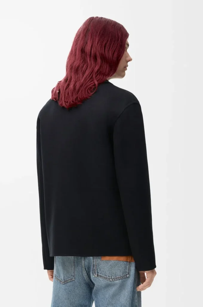 Workwear jacket in wool and cashmere Black