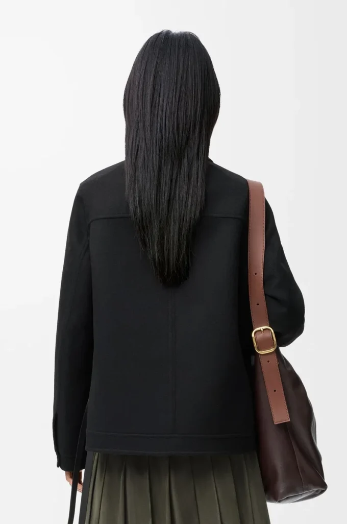 Workwear jacket in wool and cashmere Black Workwear jacket in wool and cashmere Black