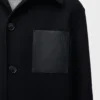 Workwear jacket in wool and cashmere Black