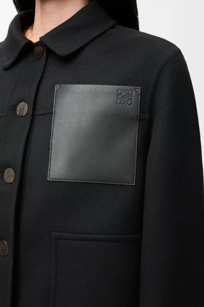 Workwear jacket in wool and cashmere Black Workwear jacket in wool and cashmere Black