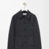 Workwear jacket in wool and cashmere Charcoal Melange