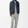 Workwear jacket in wool and cashmere Charcoal Melange