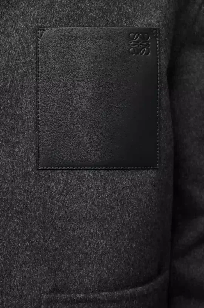 Workwear jacket in wool and cashmere Charcoal Melange