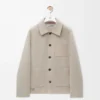 Workwear jacket in wool and cashmere Light Beige Melange