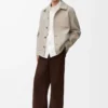 Workwear jacket in wool and cashmere Light Beige Melange