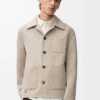 Workwear jacket in wool and cashmere Light Beige Melange
