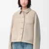 Workwear jacket in wool and cashmere Light Beige Melange Workwear jacket in wool and cashmere Light Beige Melange