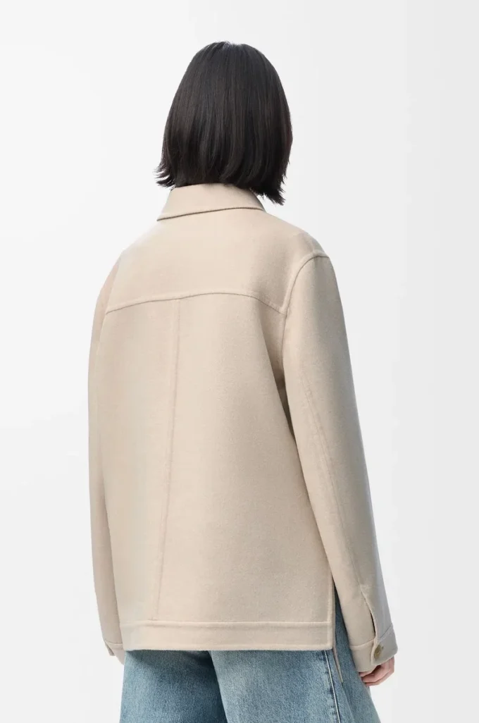 Workwear jacket in wool and cashmere Light Beige Melange Workwear jacket in wool and cashmere Light Beige Melange