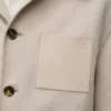 Workwear jacket in wool and cashmere Light Beige Melange
