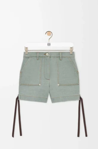 Workwear shorts in denim Khaki Green