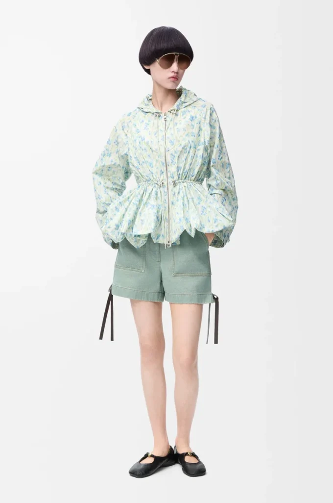 Workwear shorts in denim Khaki Green Workwear shorts in denim Khaki Green