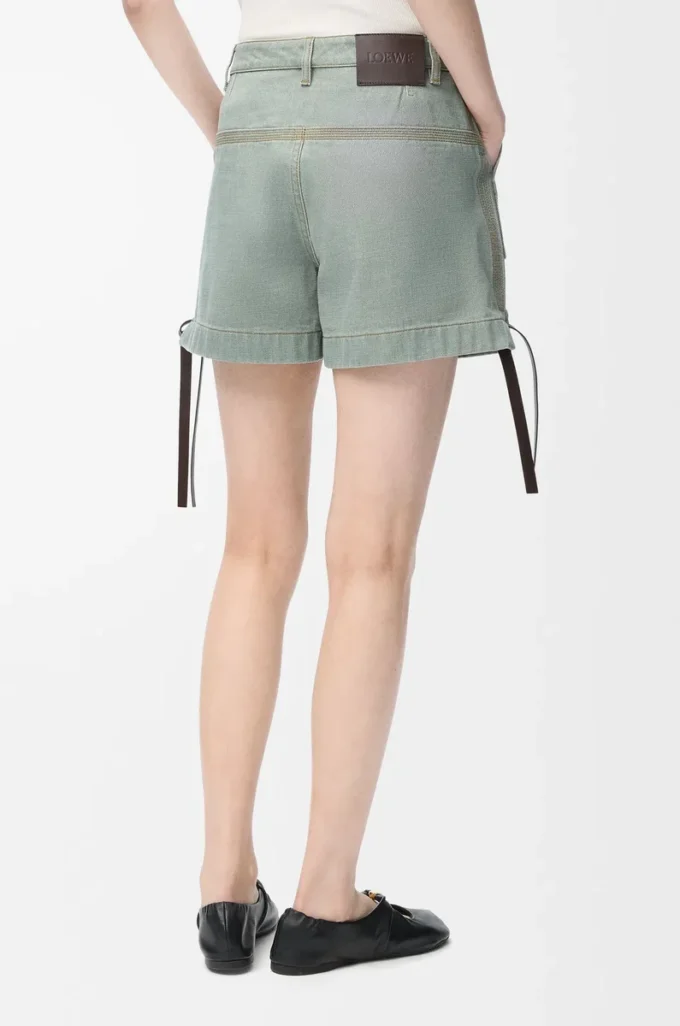 Workwear shorts in denim Khaki Green Workwear shorts in denim Khaki Green